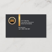 エクスエレガントクイジットブラック金ゴールドストライプタクシー 名刺 (裏面)