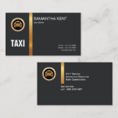 エクスエレガントクイジットブラック金ゴールドストライプタクシー 名刺 (正面/裏面)
