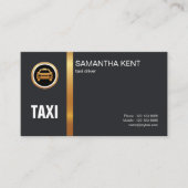 エクスエレガントクイジットブラック金ゴールドストライプタクシー 名刺 (正面)