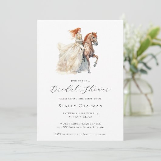 エクスエレガントトリアンブライドホースブライダルシャワー 招待状 (スタンド正面)