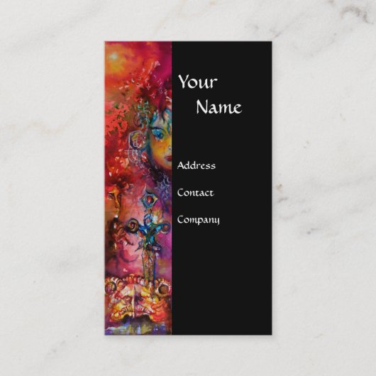 エクスカリバー黒紫明るい赤紫色赤青白 名刺 (正面)