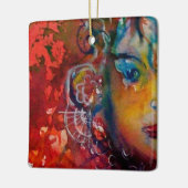 エクスカリバー、クイーンの魔法剣ファンタジー赤イエロー セラミックオーナメント (左)