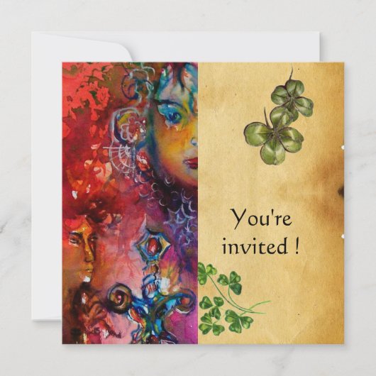 エクスカリバー , セントパトリックデーのパーティー , パーチメント 招待状 (正面)