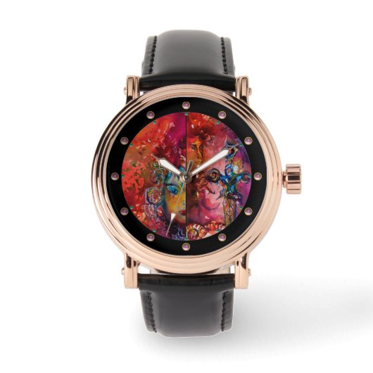 エクスカリバー、マグチュソードレッドパープルブルーファンタジー 腕時計 (正面)