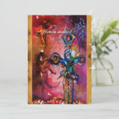 エクスカリバー マジックソード 赤紫 ファンタジー 招待状 (スタンド正面)