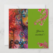 エクスカリバー、明るい赤、グレー 招待状 (正面)