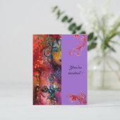 エクスカリバー、明るい赤、ピンクバイオレット 招待状 (スタンド正面)