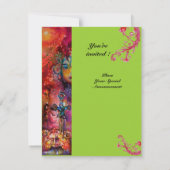 エクスカリバー , 明るい赤 , ピンク 青 緑 招待状 (裏面)