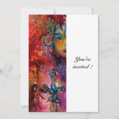 エクスカリバー、明るい赤、白 招待状 (正面)