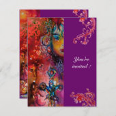 エクスカリバー 真っ赤な紫 藤色 青 白 招待状 (正面/裏面)