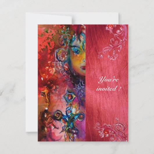 エクスカリバー、真っ赤な青と紫とフクシア 招待状 (正面)