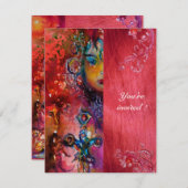 エクスカリバー、真っ赤な青と紫とフクシア 招待状 (正面/裏面)