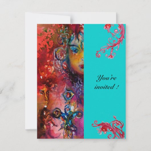 エクスカリバー , 真っ赤な , ピンク 青 招待状 (正面)