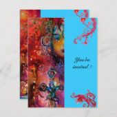 エクスカリバー , 真っ赤な , ピンク 青 招待状 (正面/裏面)