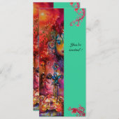 エクスカリバー , 真っ赤な , ピンク 青 緑 招待状 (正面/裏面)