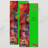 エクスカリバー , 真っ赤な , ピンク 青 緑 招待状 (正面/裏面)