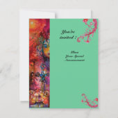 エクスカリバー , 真っ赤な , ピンク 青 緑 招待状 (裏面)