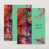 エクスカリバー , 真っ赤な , ピンク 青 緑 招待状 (正面/裏面)