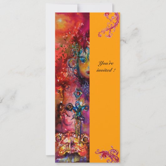 エクスカリバー , 真っ赤な , ピンク 青 黄色 招待状 (正面)