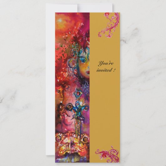 エクスカリバー , 真っ赤な , ピンク 青 黄 招待状 (正面)