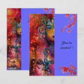 エクスカリバー , 真っ赤な , 青紫色のフクシア , 黄色 招待状 (正面/裏面)