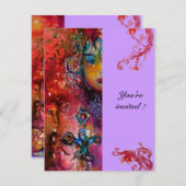 エクスカリバー、真っ赤、ピンク紫 招待状 (正面/裏面)