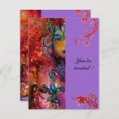 エクスカリバー、真っ赤、ピンク紫 招待状 (正面/裏面)