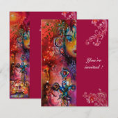 エクスカリバー、真っ赤、ピンク 招待状 (正面/裏面)