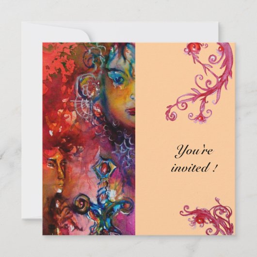 エクスカリバー、真っ赤、ピンク 招待状 (正面)