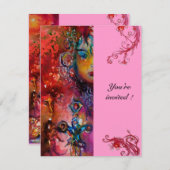 エクスカリバー、真っ赤、ピンク 招待状 (正面/裏面)