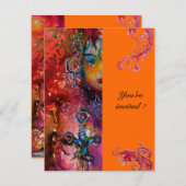 エクスカリバー、真っ赤、ピンク 招待状 (正面/裏面)