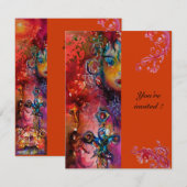 エクスカリバー、真っ赤、ピンク、青、オレンジ 招待状 (正面/裏面)