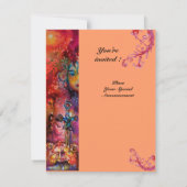 エクスカリバー、真っ赤、ピンク、青、オレンジ 招待状 (裏面)