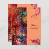 エクスカリバー、真っ赤、ピンク、青、オレンジ 招待状 (正面/裏面)