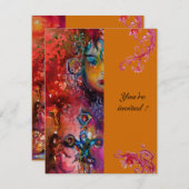 エクスカリバー、真っ赤、ピンク、青、オレンジ 招待状 (正面/裏面)