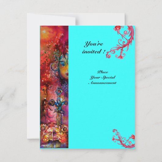 エクスカリバー、真っ赤、ピンク 青 招待状 (裏面)