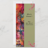 エクスカリバー、真っ赤、ピンク 青 緑 招待状 (裏面)