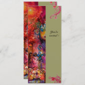 エクスカリバー、真っ赤、ピンク 青 緑 招待状 (正面/裏面)