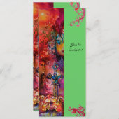 エクスカリバー、真っ赤、ピンク 青 緑 招待状 (正面/裏面)