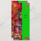 エクスカリバー、真っ赤、ピンク 青 緑 招待状 (正面/裏面)