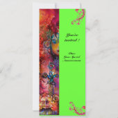 エクスカリバー、真っ赤、ピンク、青、緑 招待状 (裏面)