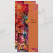 エクスカリバー、真っ赤、ピンク、青、黄色 招待状 (正面/裏面)