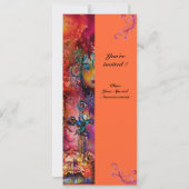 エクスカリバー、真っ赤、ピンク、青、黄色 招待状 (裏面)