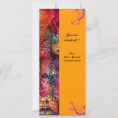 エクスカリバー、真っ赤、ピンク 青 黄 招待状 (裏面)