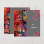 エクスカリバー、真っ赤、灰色 招待状 (正面/裏面)