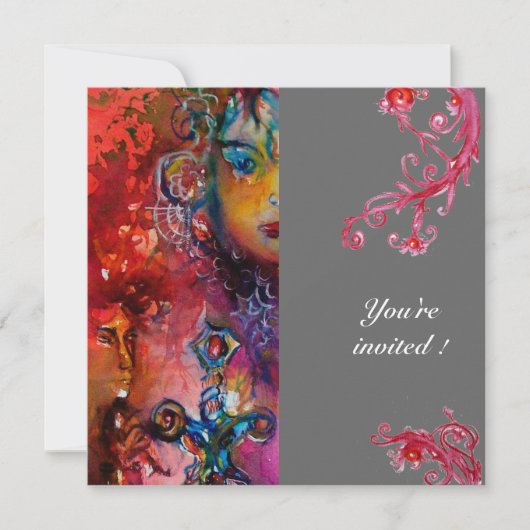 エクスカリバー、真っ赤、灰色 招待状 (正面)