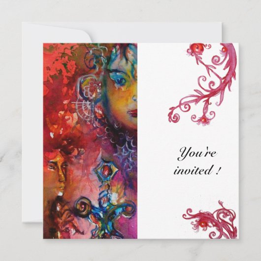 エクスカリバー、真っ赤、白 招待状 (正面)