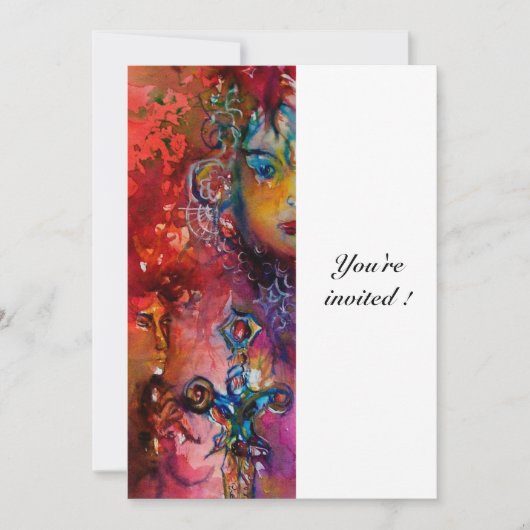 エクスカリバー、真っ赤、白 招待状 (正面)