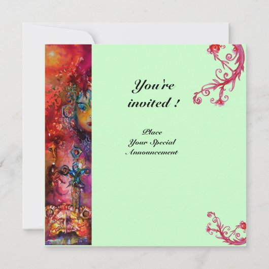 エクスカリバー、真っ赤、青 招待状 (裏面)