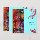 エクスカリバー、真っ赤、青 招待状 (正面/裏面)